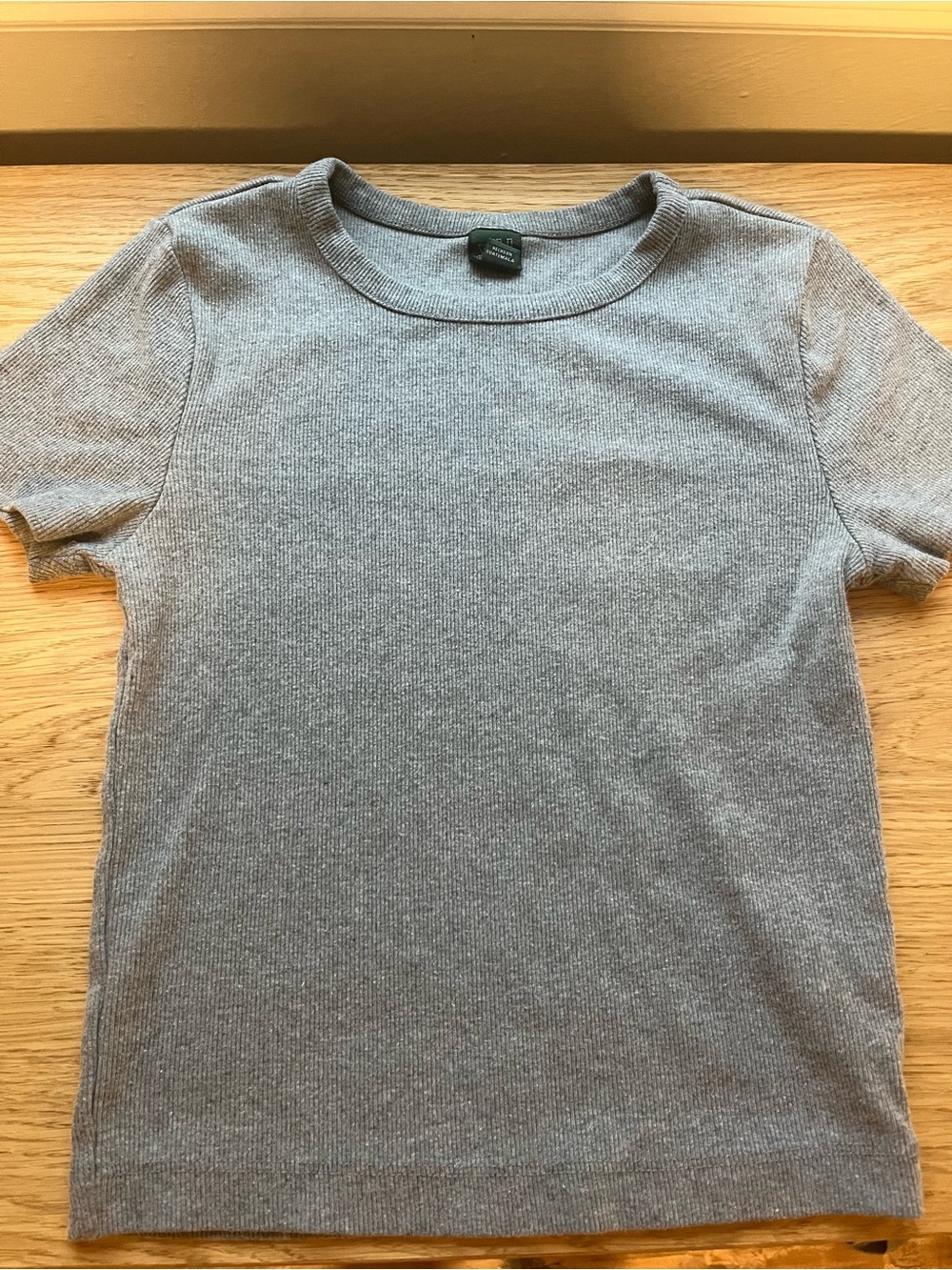 wild fable Women’s Grey Ribbed Short-Sleeve Tee